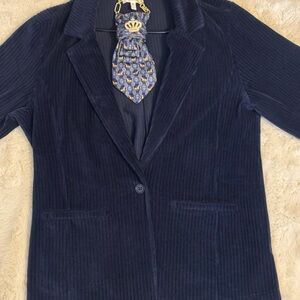 Maurices Navy Stretch Corded-Inspired Blazer
